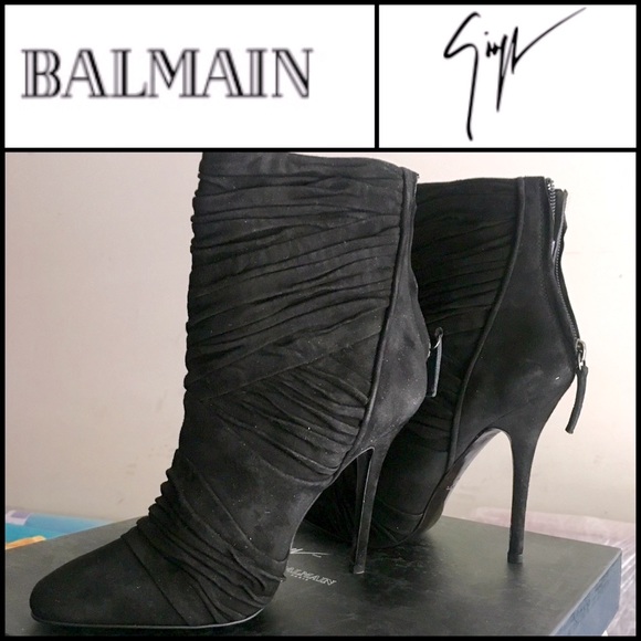 Balmain Shoes - BALMAIN x GIUSEPPE ZANOTTI SUEDE BOOTIES
